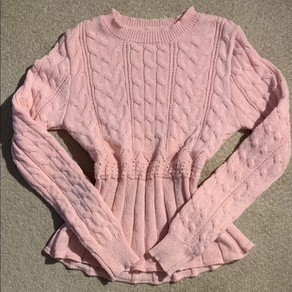 Pink Cable Knit Sweater